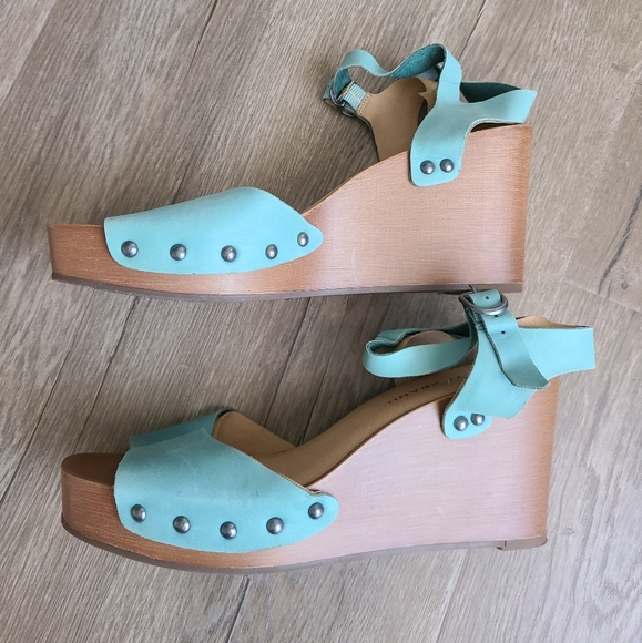 Lucky Brand Wedges Teal size 8 - Picture 6 of 16